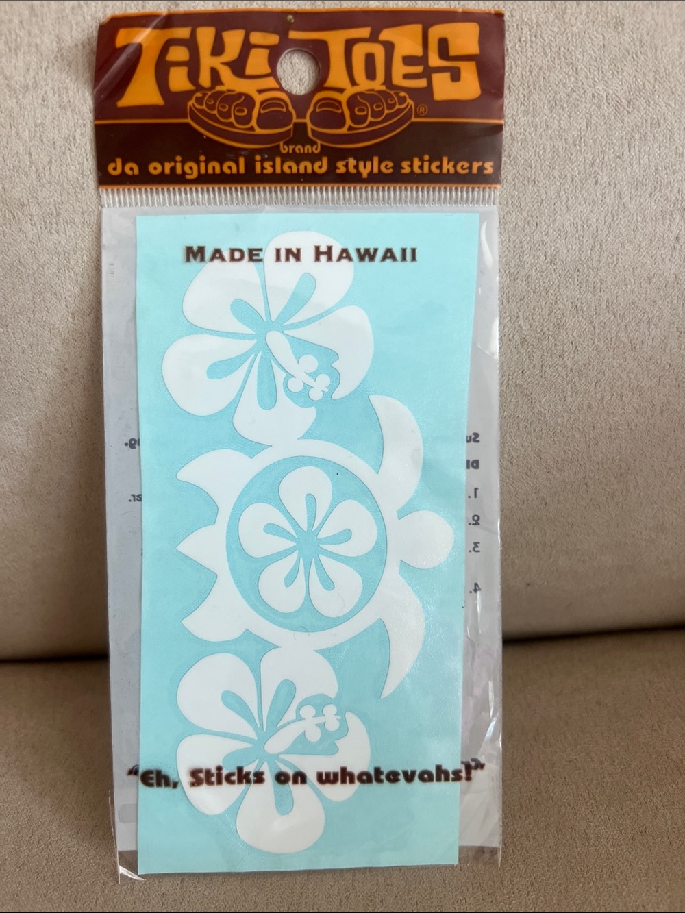 NEW Tiki Toes White Honu Band Decal: 4”